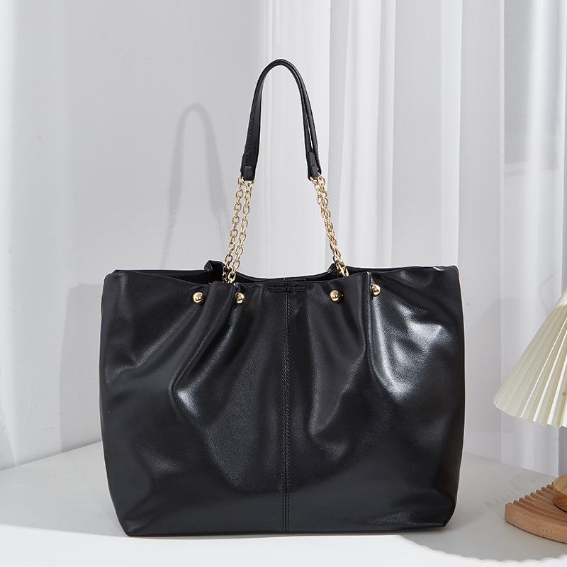 Women's Bag 2022 New Tide Soft Leather Tote Bag Large Capacity Small Texture College Students Class Portable Shoulder Bag