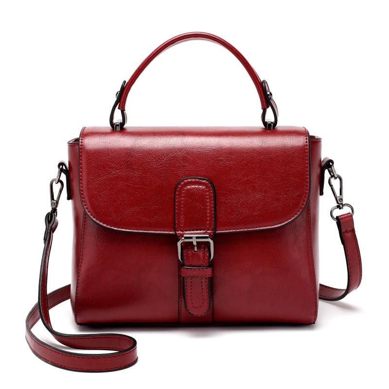 Bag Women's New Retro Fashion Casual Leather Buckle Messenger Bag Shoulder Slung Portable Women's Bag