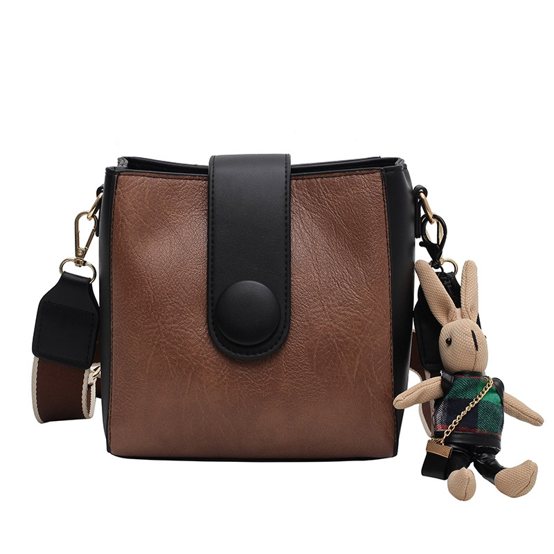New Style Contrast Wide Shoulder Strap Shoulder Bag