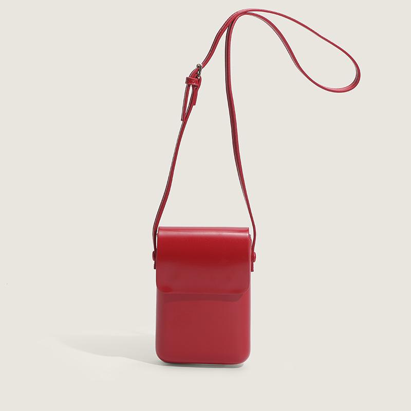 Small Crowd Joker Vertical Change Simple Mobile Phone Bag Box Bag Retro Female Texture Slung Bag