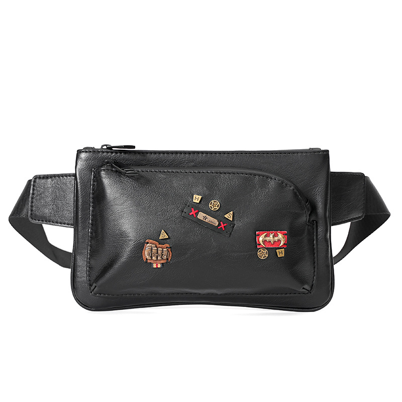 Fashion Joker Rivet Personality Badge Men's Crossbody Bag