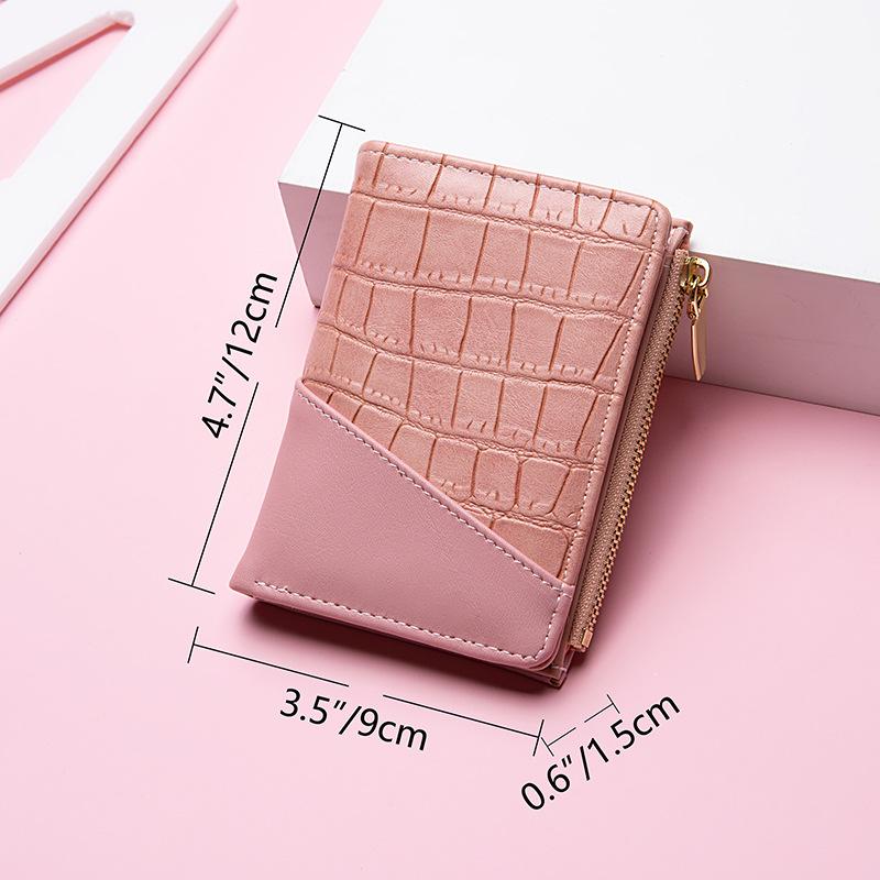 Women's Small Wallet Short Zipper Two-fold Stone Pattern Women's Wallet Fashion Purse