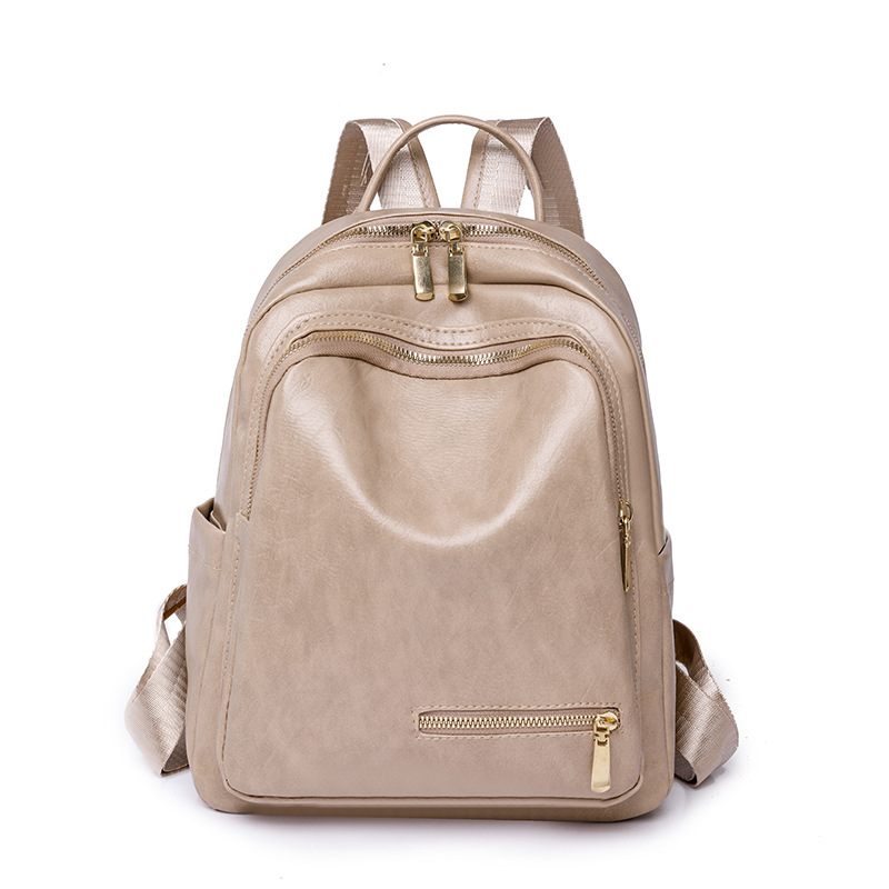 Women's Double Shoulder Simple Leather Bag