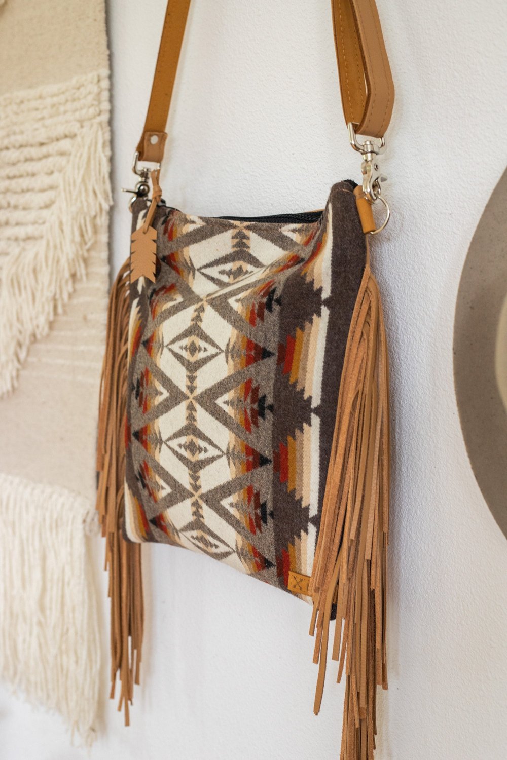 SOUTHWESTERN FRINGE BAG IN PACIFIC CREST + CARAMEL LEATHER