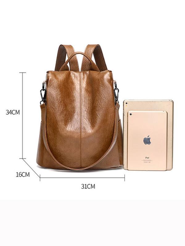 Soft Leather Anti-Theft Backpack