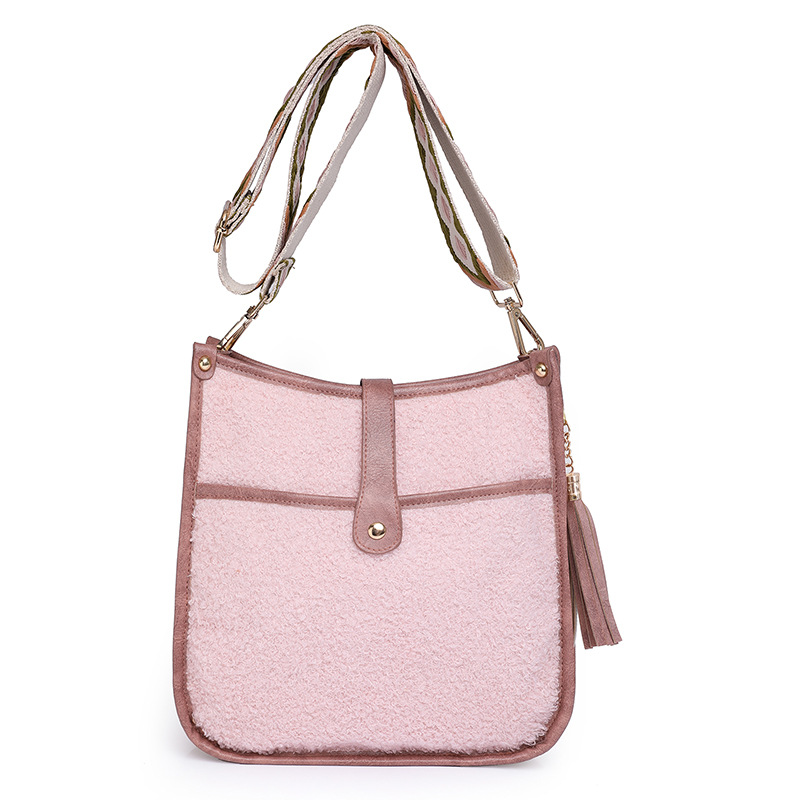 Women Plush Crossbody Bags Shoulder Bucket Bags