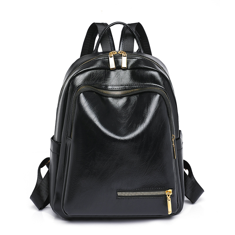 Women's Double Shoulder Simple Leather Bag