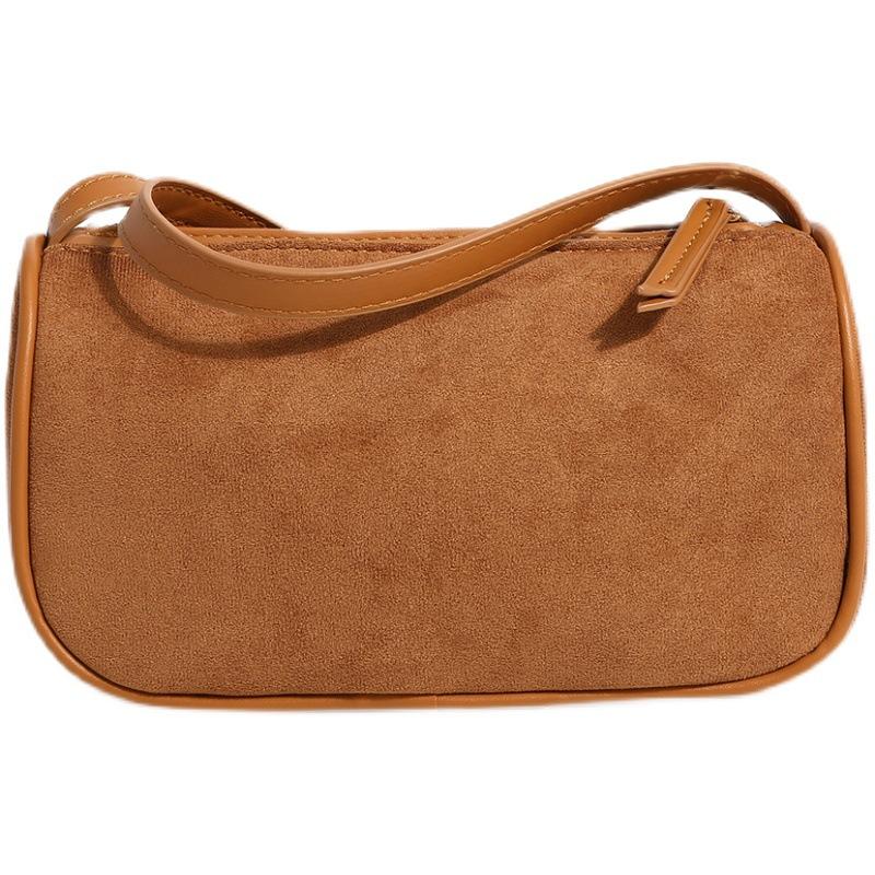 French Niche Premium Retro Matte Suede Baguette Bag Fashion Joker Women's Shoulder Messenger Bag