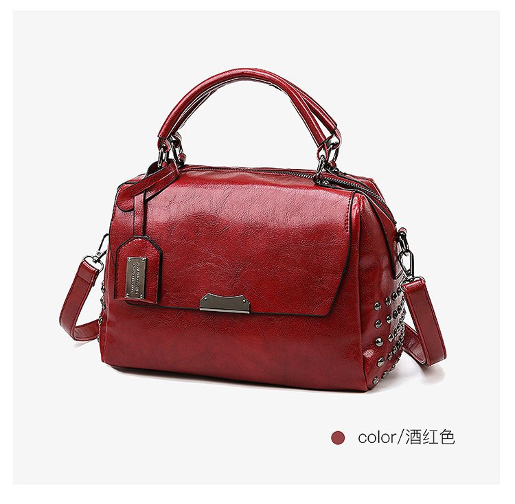 Large Capacity Retro Wax Leather Women's Bag