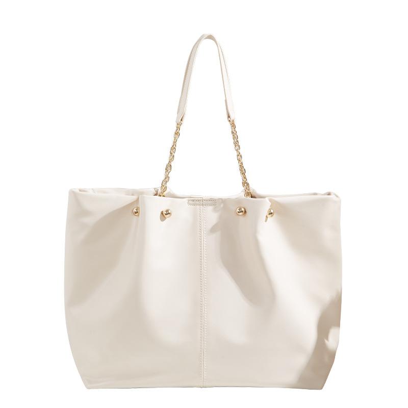 Women's Bag 2022 New Tide Soft Leather Tote Bag Large Capacity Small Texture College Students Class Portable Shoulder Bag