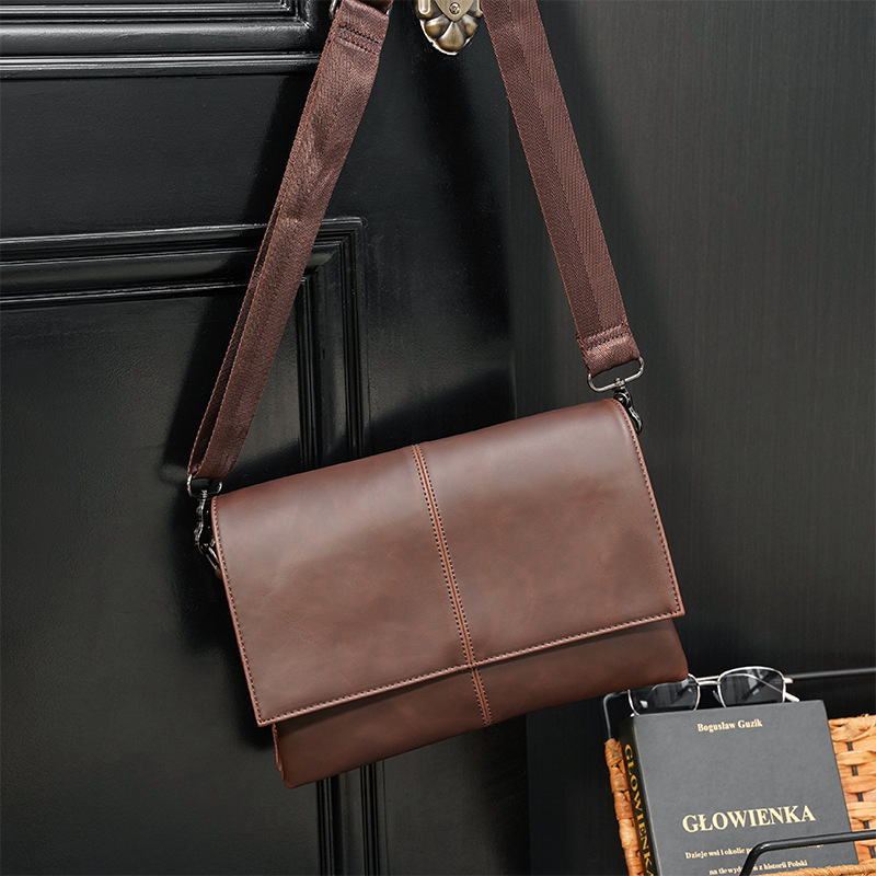 Large Capacity Trend Retro Simple Shoulder Slung Multi-function Business Men's Bag