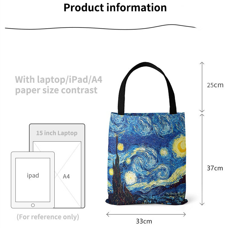 Van Gogh starry sky canvas tote bag