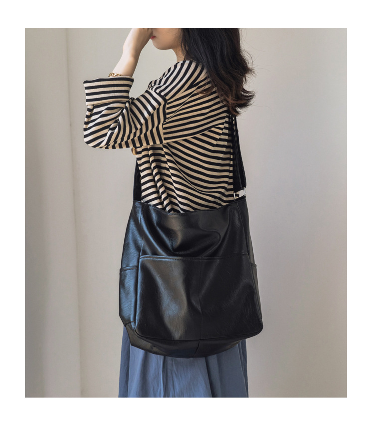 Soft Leather Crossbody Tote